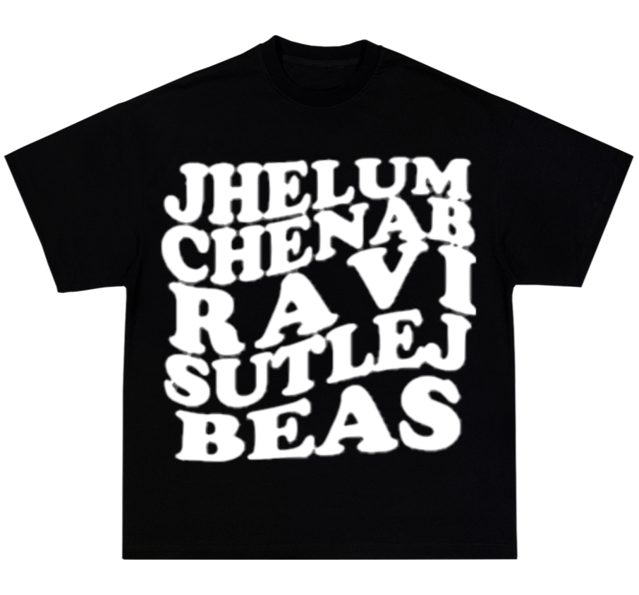 Five Rivers Oversized T-Shirt (Black)