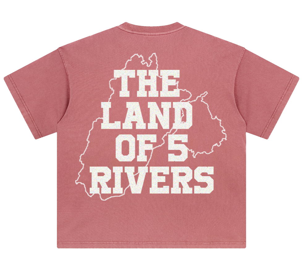 Land Of Five Rivers Oversized T-Shirt (Faded Pink)