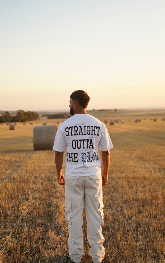 Straight Outta The Pind Oversized T-Shirt (White)